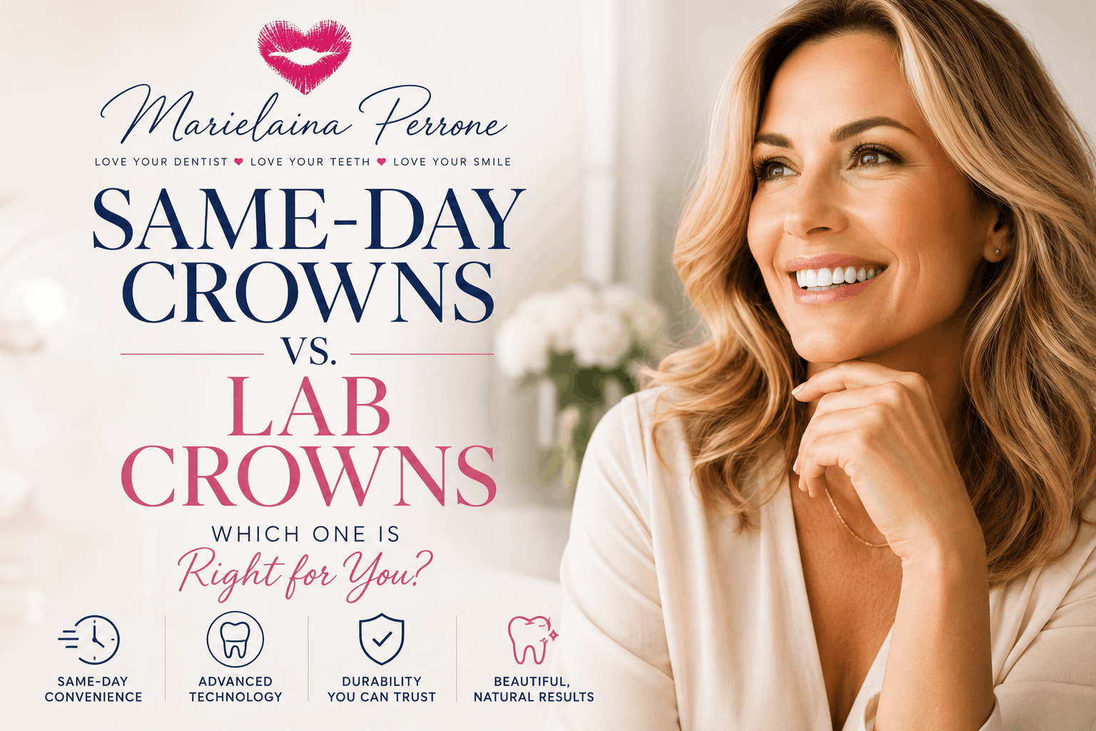 same day porcelain crowns vs lab made porcelain crowns in henderson nv by marielaina perrone dds
