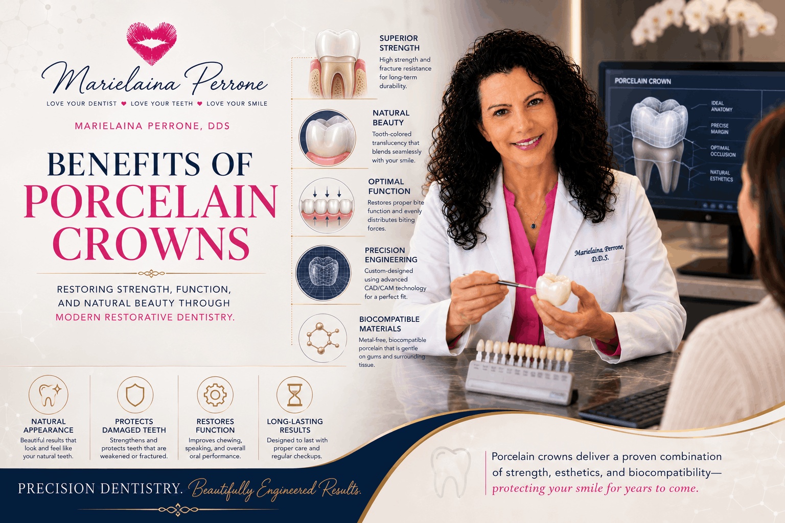 overview of all porcelain crowns for journal of oral medicine and dental research by marielaina perrone dds